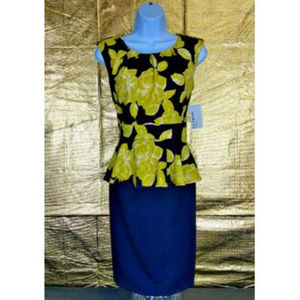 EnFocus Studios Womens Floral Peplum Dress Green